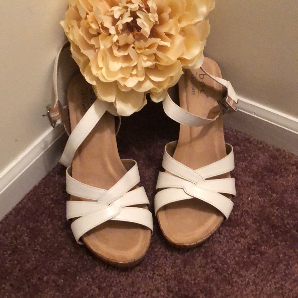 White wedge Sandles